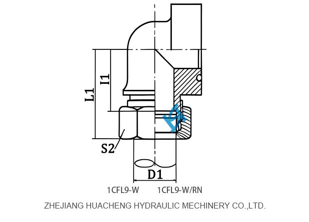 1CFL9-W 1CFL9-W/RN 90°ELBOW SAE FLANGE WITH STANDARD SERIES ISO 6162