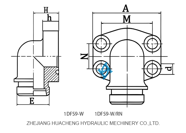 1DFS9-W 1DFS9-W/RN 90°ELBOW SAE FLANGE WITH HIGH PRESSURE SERIES