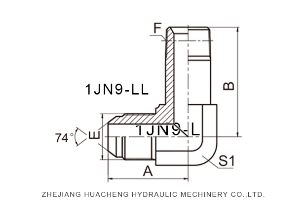 Huacheng 1JN9-LL JIC MALE 74°CONE / LONGER NPT MALE 90°ELBOW